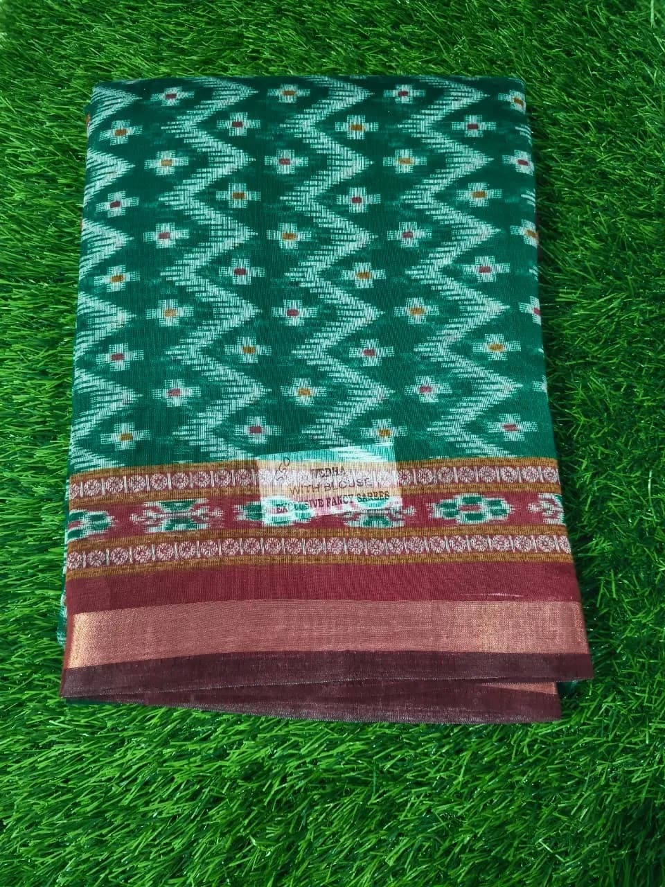 Fancy Cotton Saree(Green)